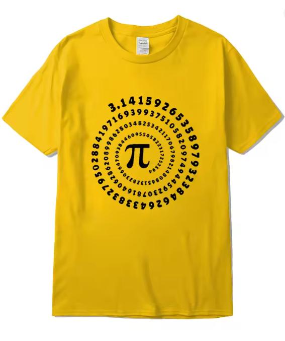 Unisexs High Quality Cotton Blendfunny Pi Design Print Summer Loose ONeck Unisex Tshirt Short Sleeve TShirt Male Tees Top