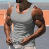 Mens Solid Color I Shaped Fitness Sports Gym Tank Top