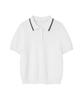Covernat Woman Collared Half Knit White
