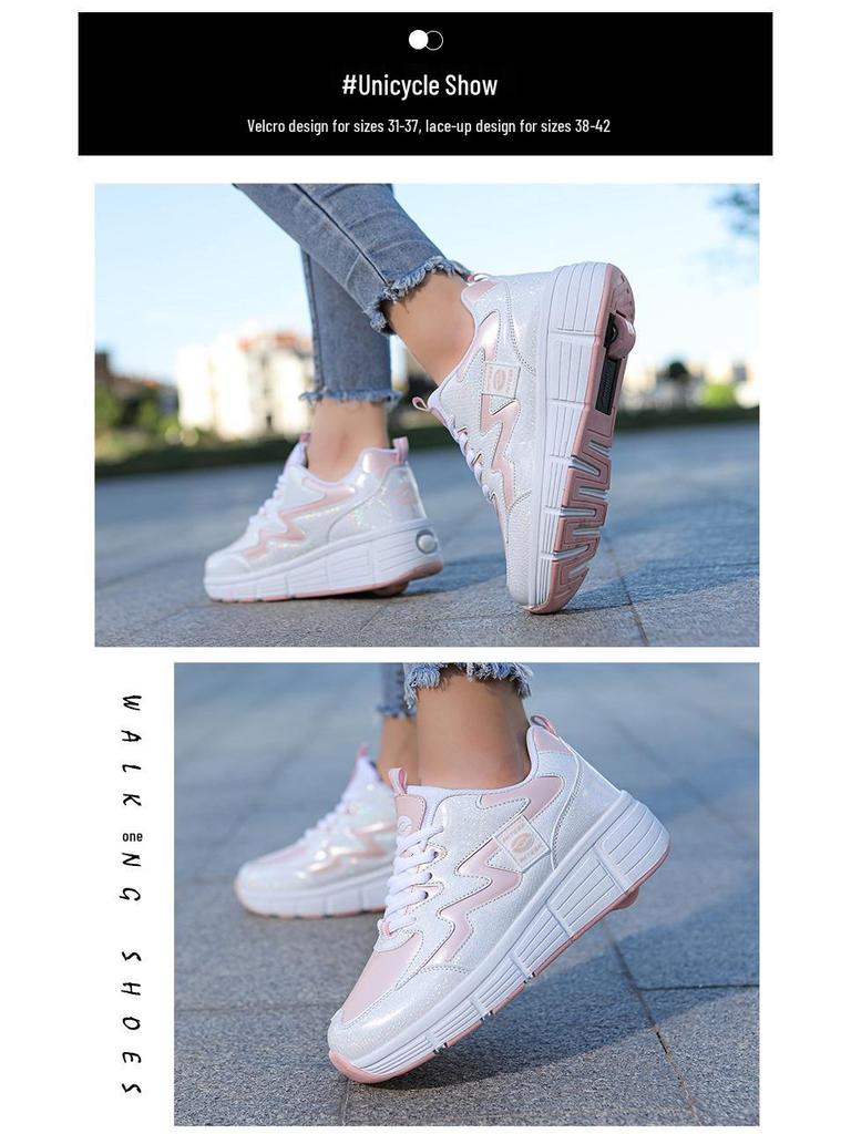 Doppel-/Einzelrad-Rollschuhe für Kinder und Erwachsene - Abnehmbare Räder