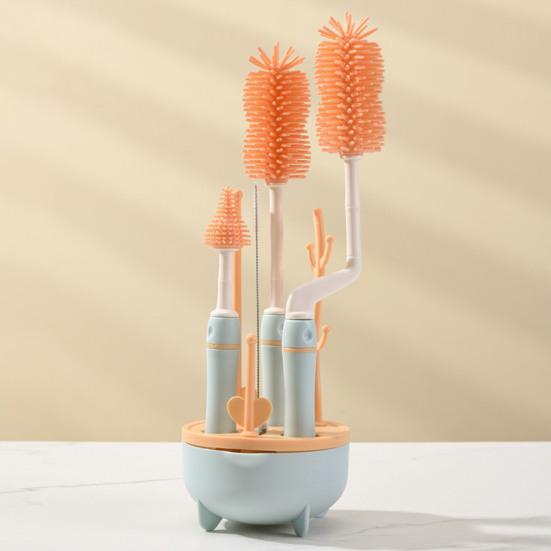 Cleaning Brush Set with Angle Neck Cleaner Flat Cap Scraper