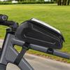 Bike Front Frame Bag Bicycle Top Tube Bag Touch-Screen Hard Shell Bike Tube Bag Double Zipper Cycling Pouch Cycling Accessories