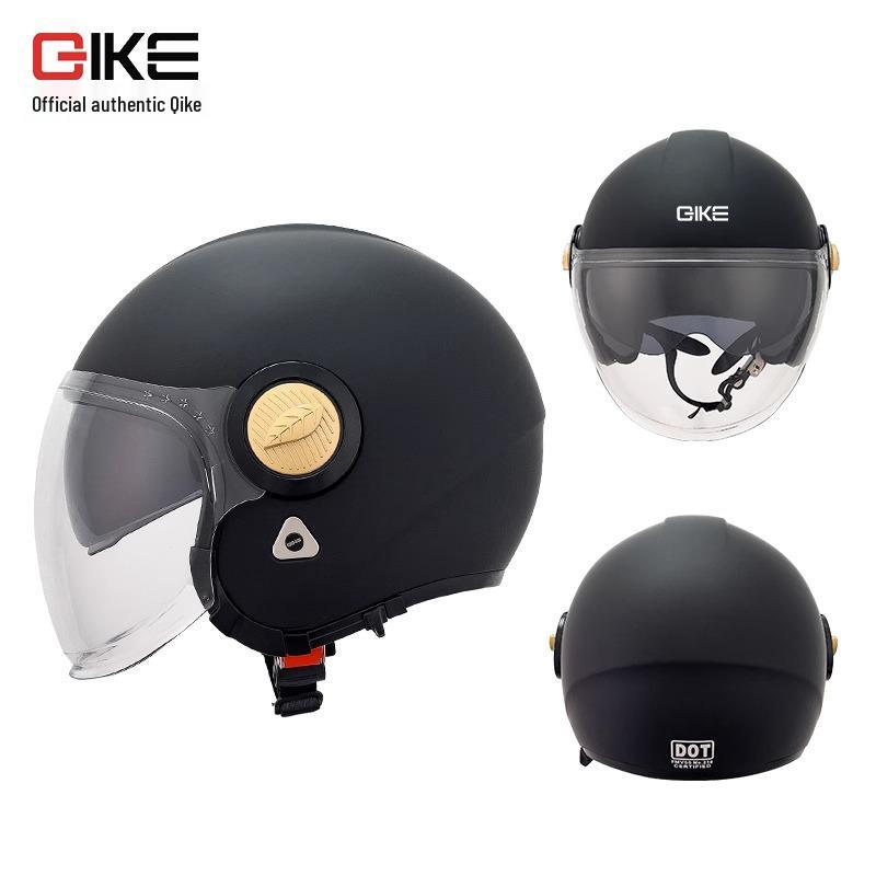 Men's Retro Motorcycle Helmet, 3C Certified, All-Season, Autumn/Winter, Half Helmet for Electric Vehicles
