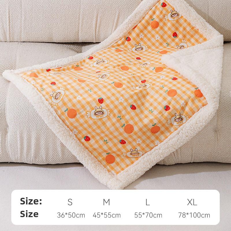 Kalınlaştırılmış Kuzu Yünü Sonbahar ve Kış Köpek Sevimli Ayı Çizgi Film Evcil Hayvan Battaniyesi Kedi Yorgan Yastık Oyuncak Ayı Battaniyesi