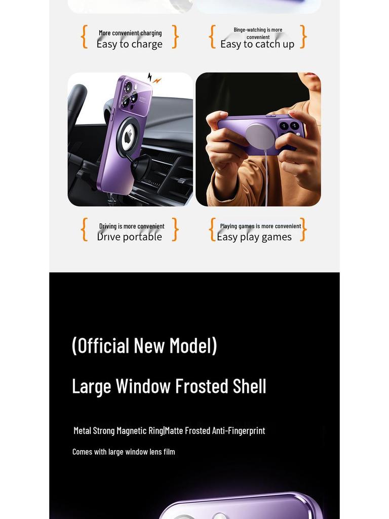 IPhone 16 Pro Große Magnetische Mattierte Fensterhülle für Apple 11/17 Air