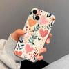 Heart Doodle Floral Art Phone Case for iPhone 17 16 15 14 13 12 11 Series Pro Max Plus Double Layer Protection
