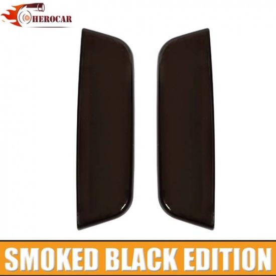 2pcs Front Side Lights Lamp Cover Trim Bezels For Ford Bronco 2021+ Smoked Black