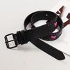 Metal Bow Style Buckle Belt With Circular Embellishments Casual Pants Jeans