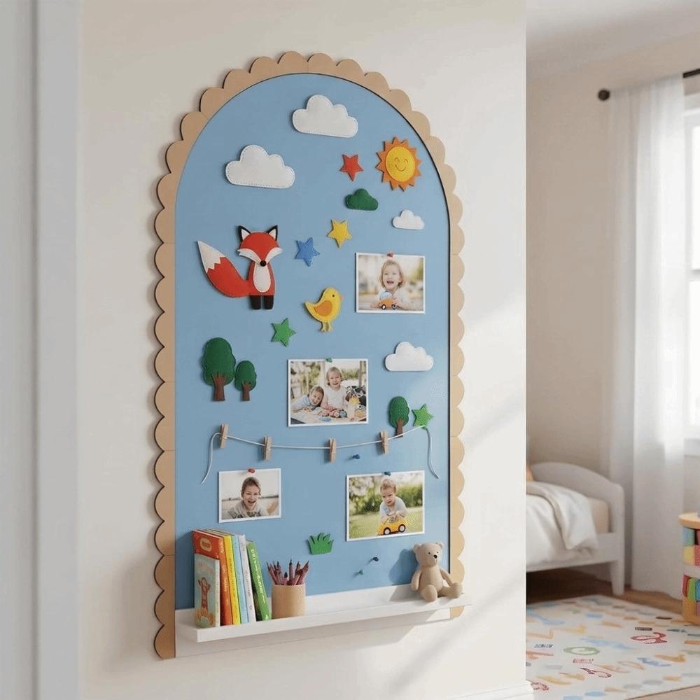 9/10Pcs DIY Wall Decor Wall Arch Decor Super Large Wood Arch Frame Scalloped Crafts Trim Bedroom
