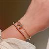 Superfeenhaftes 14K-Gold-Rosa-Schmetterlingsarmband, doppelschichtig, extrem fein vergoldetes Zirkon-Armband, Armband-Schmuck