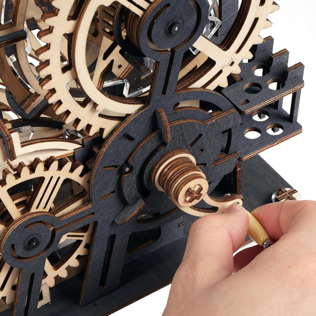 Moving 3D Wooden Puzzle Coaster Series Night with Japanese Instructions Tsukurundesu® (Marble City)