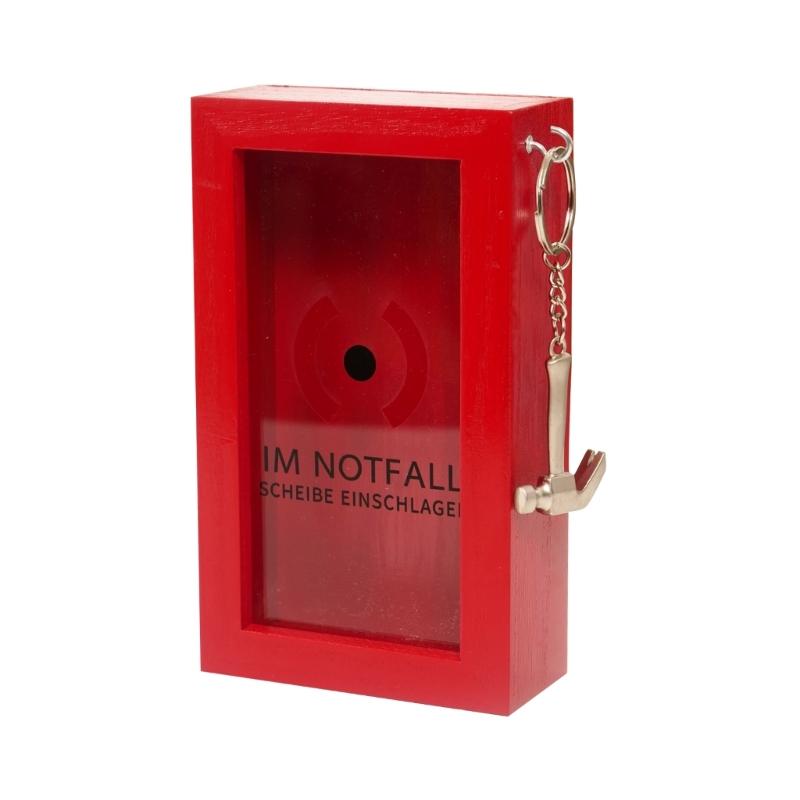 

Emergency Cash Gift Box With Metal Hammer Chain Red Wooden Collectible Coin Display Case Storage For Money Present 1