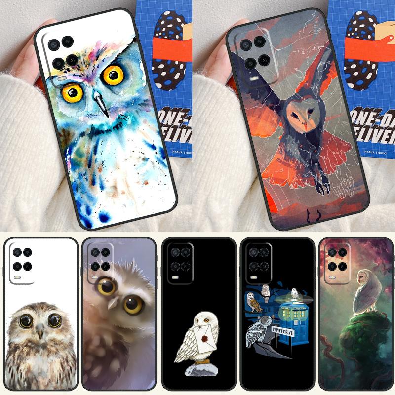 Owl Watercolor Animal For Oppo A17 A77 A60 A74 A94 A54 A18 A38 A58 A78 A98 A40 A80 A16 A76 A96 A15 A57S Phone Case