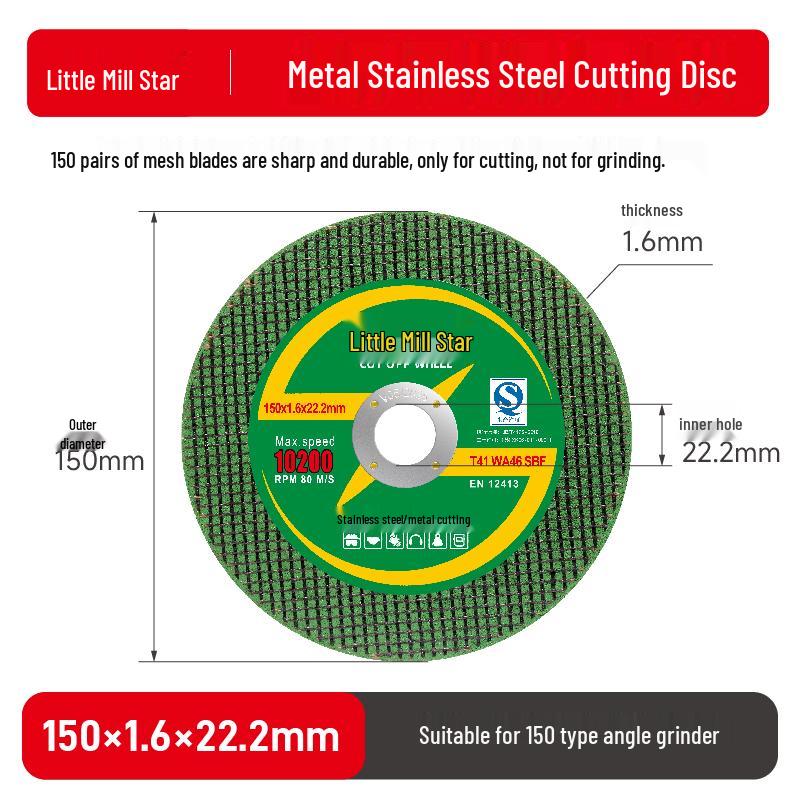 Small Angle Grinder: Stainless Steel Cutting, Grinding & Polishing Disc (107/125/150/180/230mm)