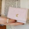 Portable Cartoon Rabbit Purses Carrot Printed Snap Button Lady Short Pu Wallet Waterproof Candy Color Triple Fold Card Bag