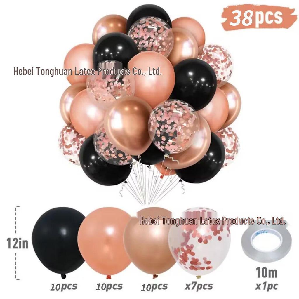 Neues Jahr Matt Glitzer Metallisch Latex Ballon Set für Dekorative Foto Atmosphäre