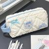 Sweet Bow Pen Bag Women Travel Cosmetic Bag Large Cosmetic Holder Case Portable Pencil Pouch Pencil Cases Stationery Gift