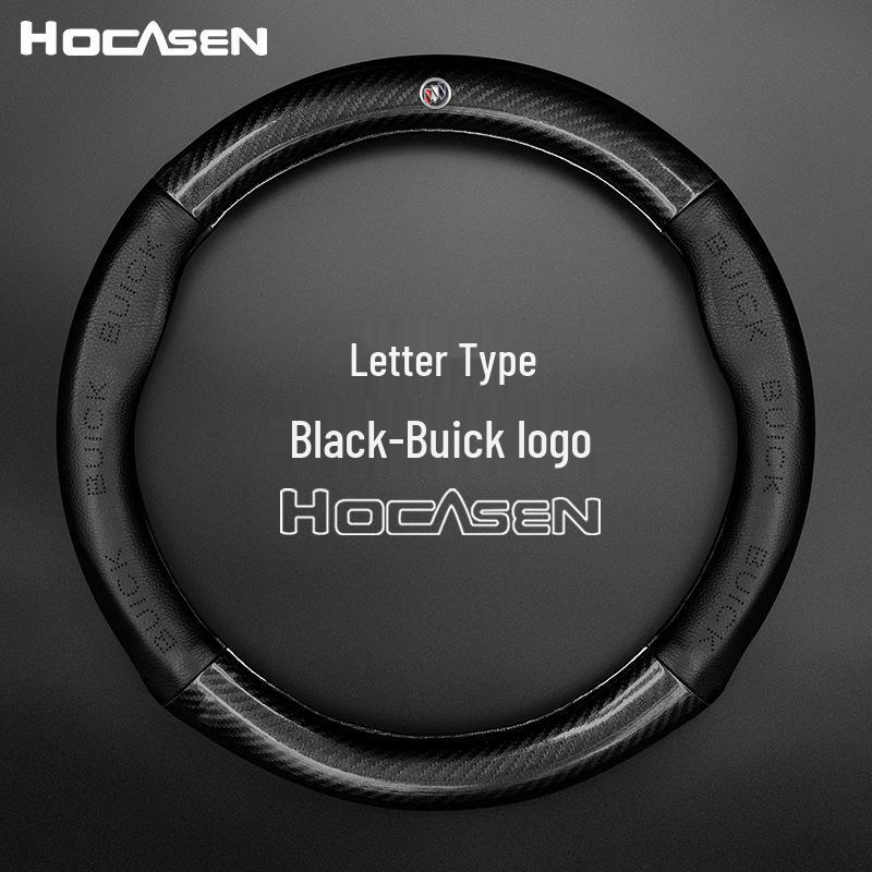 Buick Steering Wheel Cover for Envision, Regal, Excelle, Encore - Carbon Fiber Leather