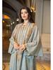 AB320 Tulle Embroidered Sequined Muslim Evening Dress - Arabic Dubai Style Robe for Middle Eastern Women