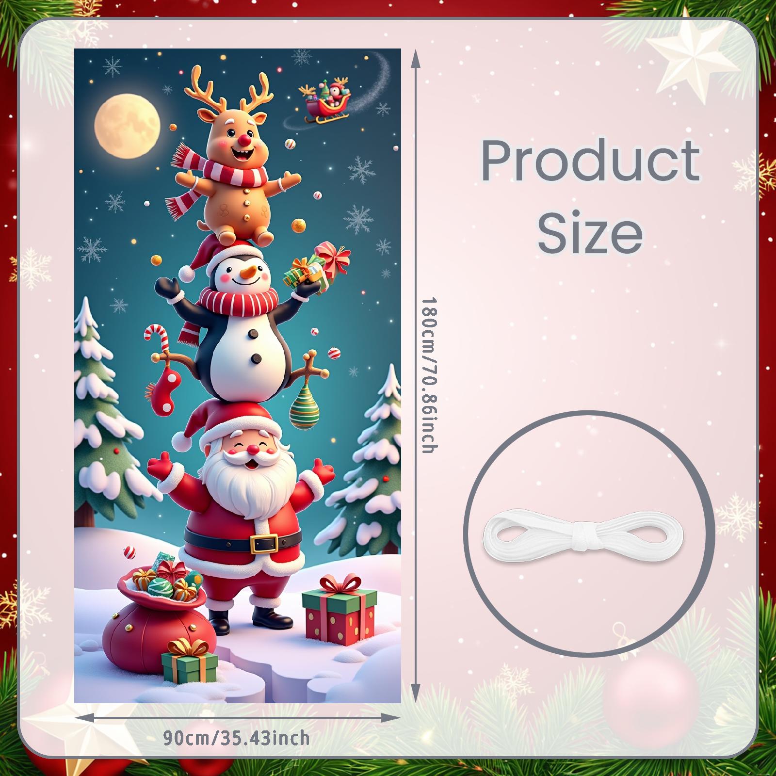 

Snowman Banner Material Winter Banner Reindeer Banner Festive Design For Event Decoration Holiday Celebration Home Decor