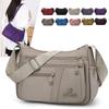 Multi-Pocket Nylon Crossbody Bag with Adjustable Wide Strap Casual Shoulder Purse for Women Daily Travel
