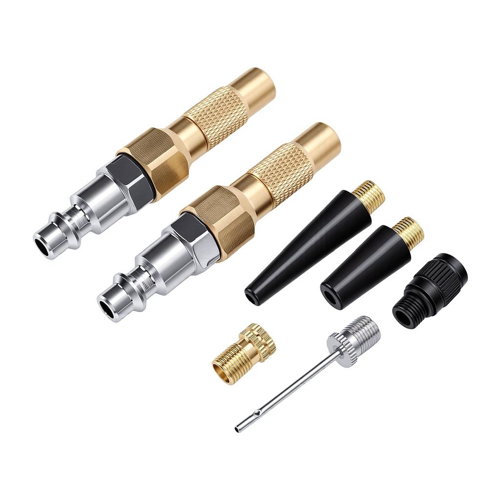 2pcs Heavy Duty Air Chuck with Quick Connector Twist On 1 4in Brass Tire Air Chuck for Tire Inflator Gauge Compressor