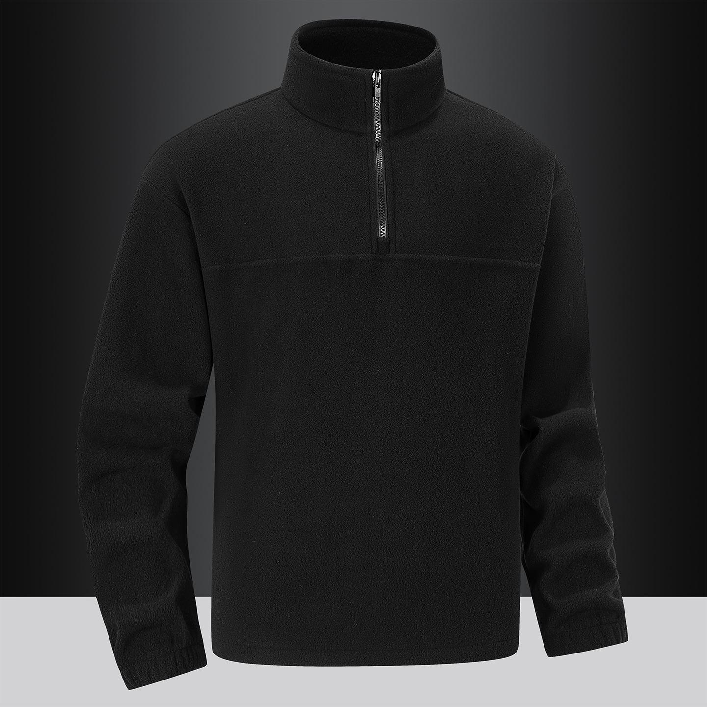 

Флисовое худи Флисовая куртка мужская однотонная на молнии до середины Куртка со стойкой XXXXL