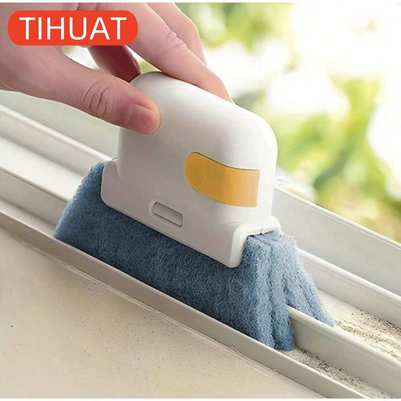 

2 In 1 Groove Cleaning Tool Window Frame Door Groove Cleaning Brush Sliding Door Track Cleaning Tools Handheld Crevice Cleaner жёлтый