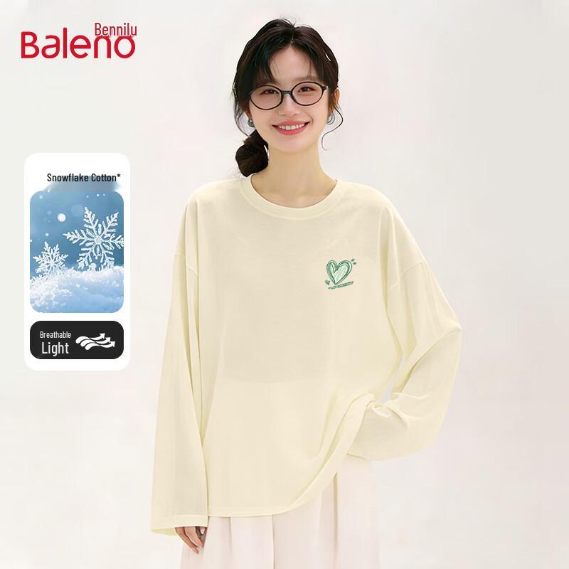 

Baleno Women s Snowflake Cotton Long Sleeve T-Shirt with BNL Heart Print L