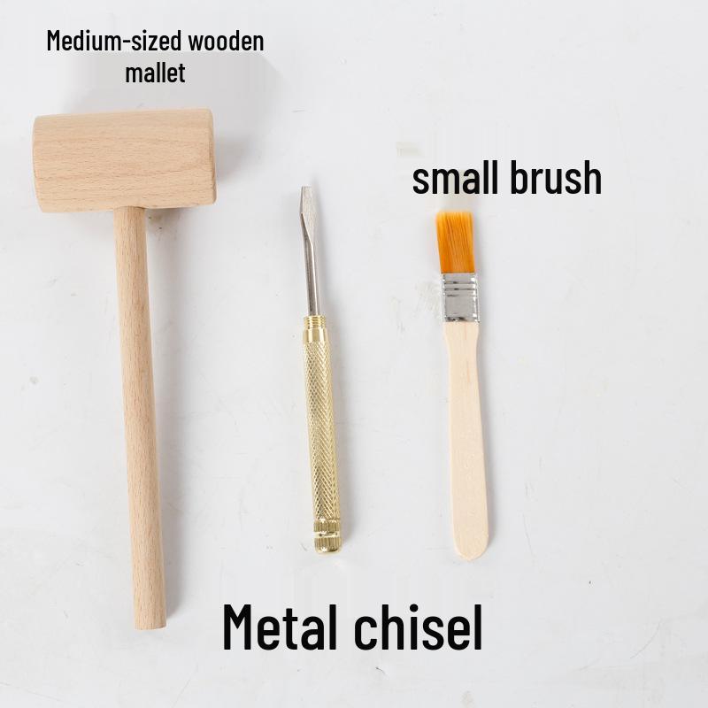 Handmade Small Wooden Mallet & Hammer Archaeological Toy Set