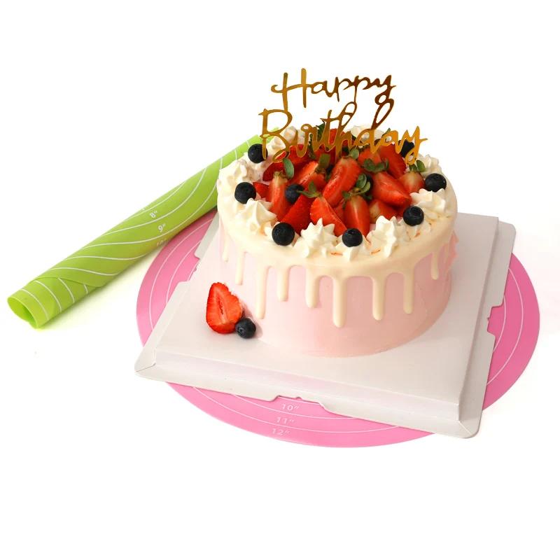 Cake Turntable Pat Silicone Baking Mat For Cake with Size Non-stick High Temperature Resistant Bake Tool Kitchen Gadget