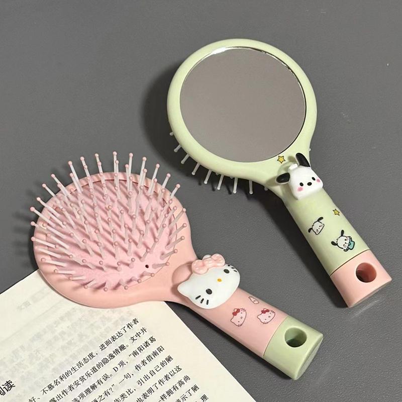 Diy Cartoon Air Cushion Comb Massage Portable Comb And Mirror All In One Comb