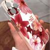 Red Flower Non-Slip Clear Case for iPhone 14/15/16/17 Pro Max
