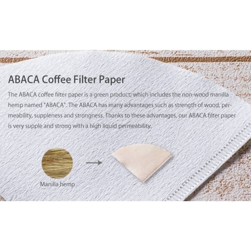 CAFEC Sanyo Sangyo Coffee Filters, White, 2-4 Cups, Abaca, Cone-Shaped, 100 Filters