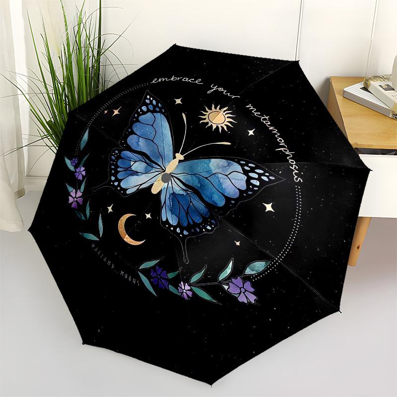 

1pc Metamorphosis Butterfly Growth Journey Umbrella with Plastic Handle,Vibrant Cartoon Pattern,Multi-functional UmbrellaPT208
