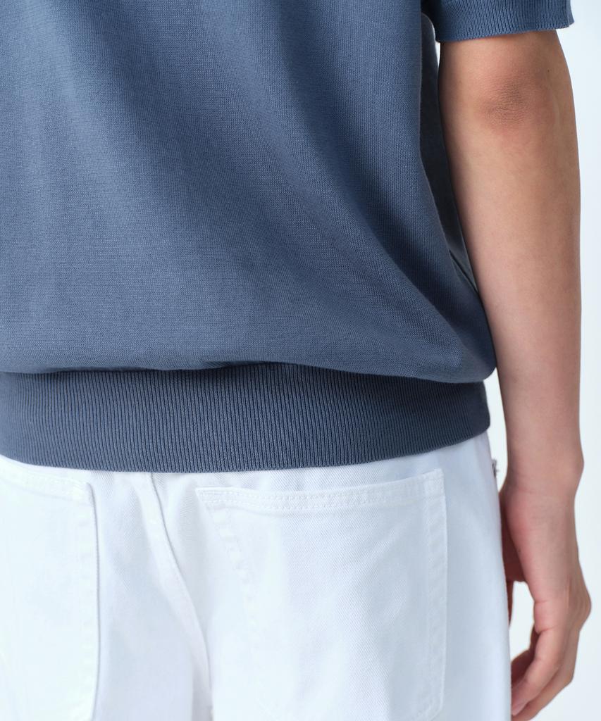 MUSINSA STANDARD Washable Supima Cotton Knitted Polo Shirt [Blue Grey]
