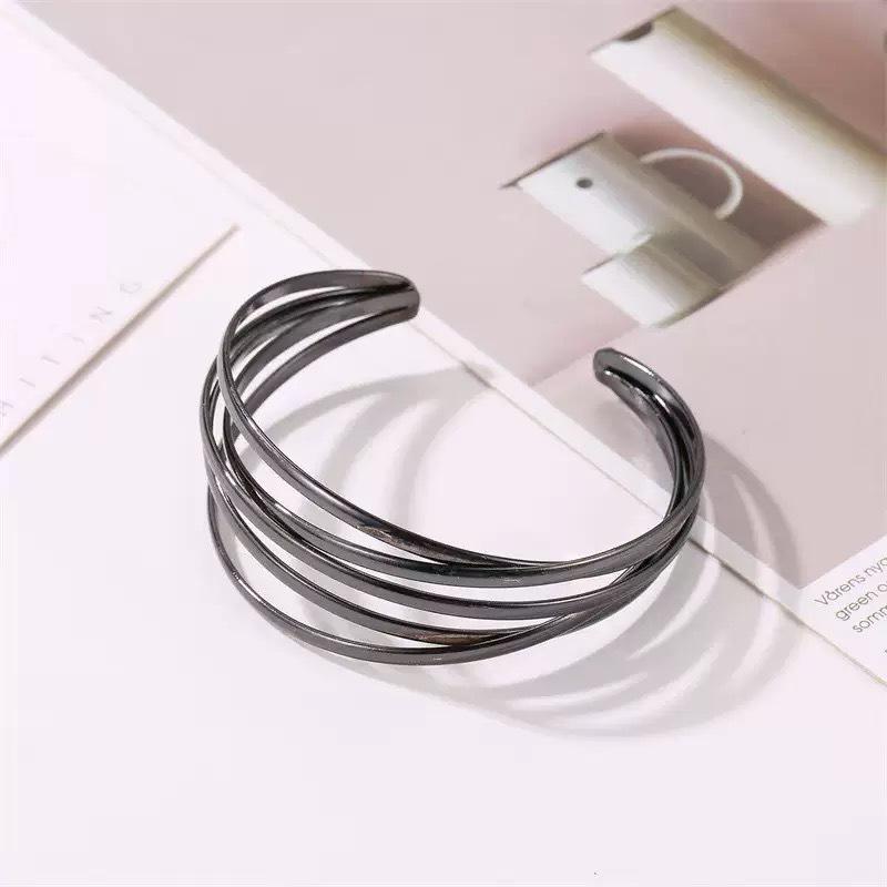 Exquisite Bracelet European and American Double Heart Metal Bracelet Set Women's High-grade Retro Geometric Six-piece Metal Bracelet