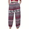 Elephant Jump Pants Pocket Adjustable Elastic High Waistband Strap Unisex Man Women Print Thailand Casual Streetwear Beach Bohemian Retro Vintage