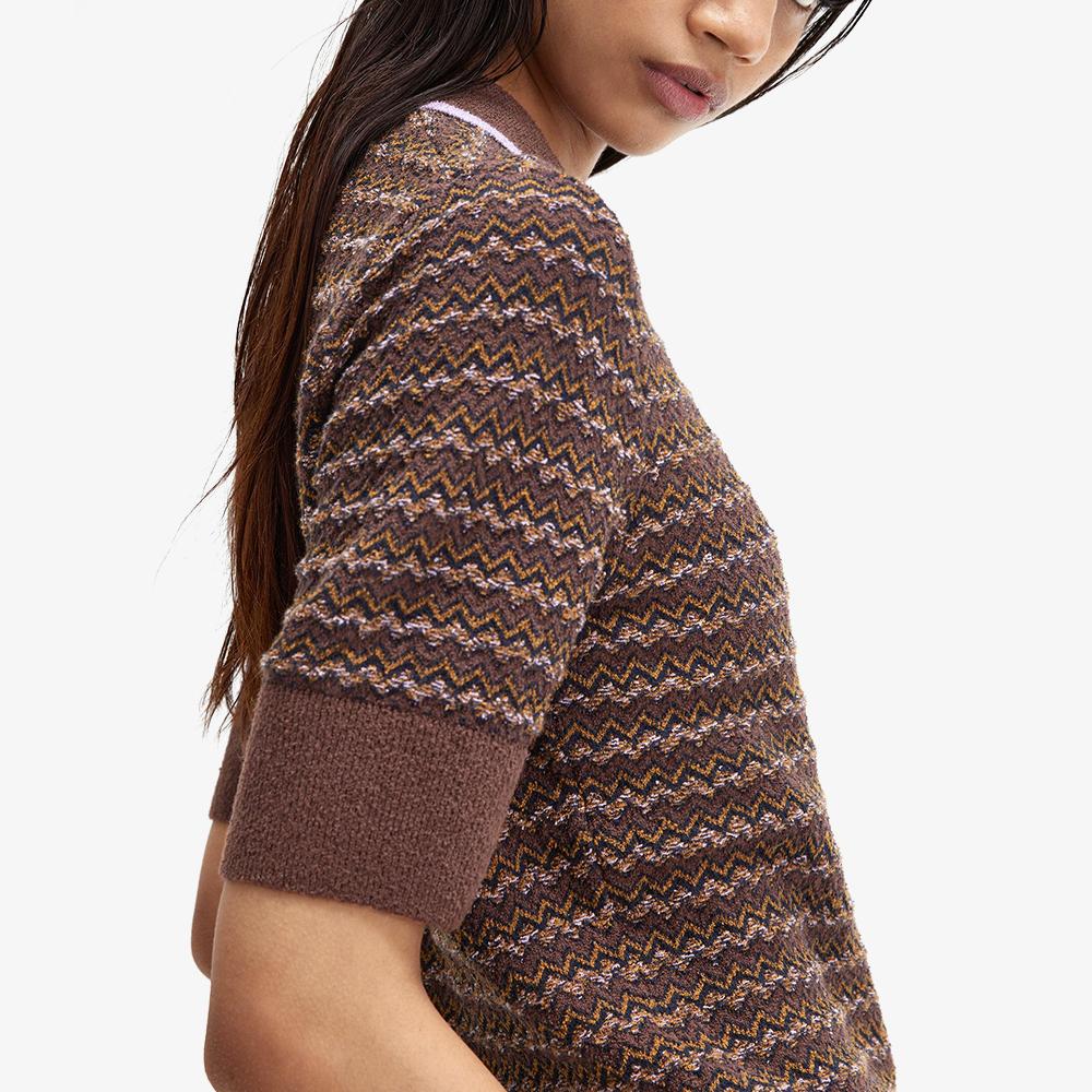 FRED PERRY [Womens] Boucle Jacquard Knit Shirt (U53) Afpf2438112-U53