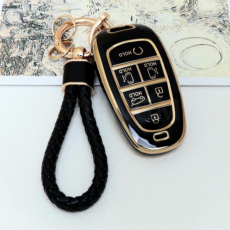 6 7 Buttons Tpu Car Key Cover Auto Shell Fob Case Keychain For Hyundai Santa Fe Tucson Nexo Nx4 Atos Solaris Prime