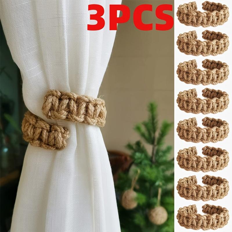 Hand-Woven Hemp Rope Curtain Tether,Hemp Rope Bracket  - Decorative Storage Bracket for Bedroom Home Decoration Accessories