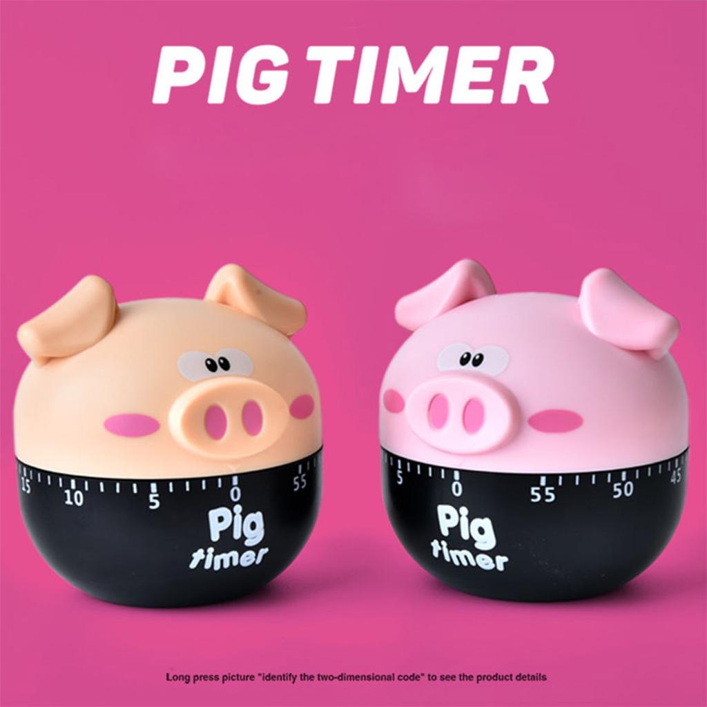 Timer Meccanico da Cucina 360° Rotante Conto alla Rovescia Sveglia Forte Timer Carino per Promemoria Gestione del Tempo Forma di Maiale Tempo Manuale