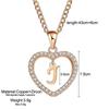 Heart Pendant Zircon Letter Necklace - 26 Letters Available