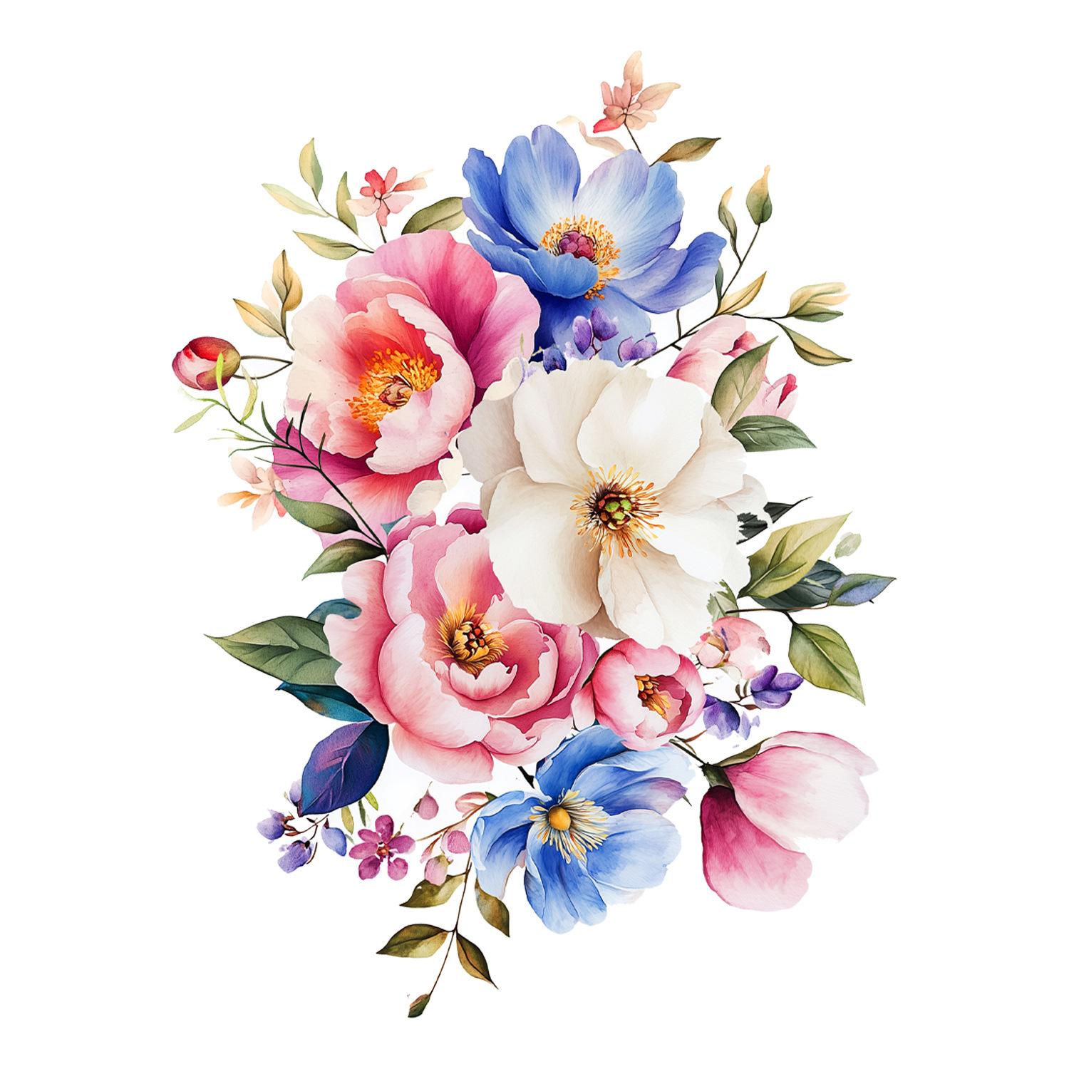 Цветочная наклейка на унитаз Самоклеящаяся Съемная для Ванной Комнаты Домашний Декор 23.6x29cm разноцветный