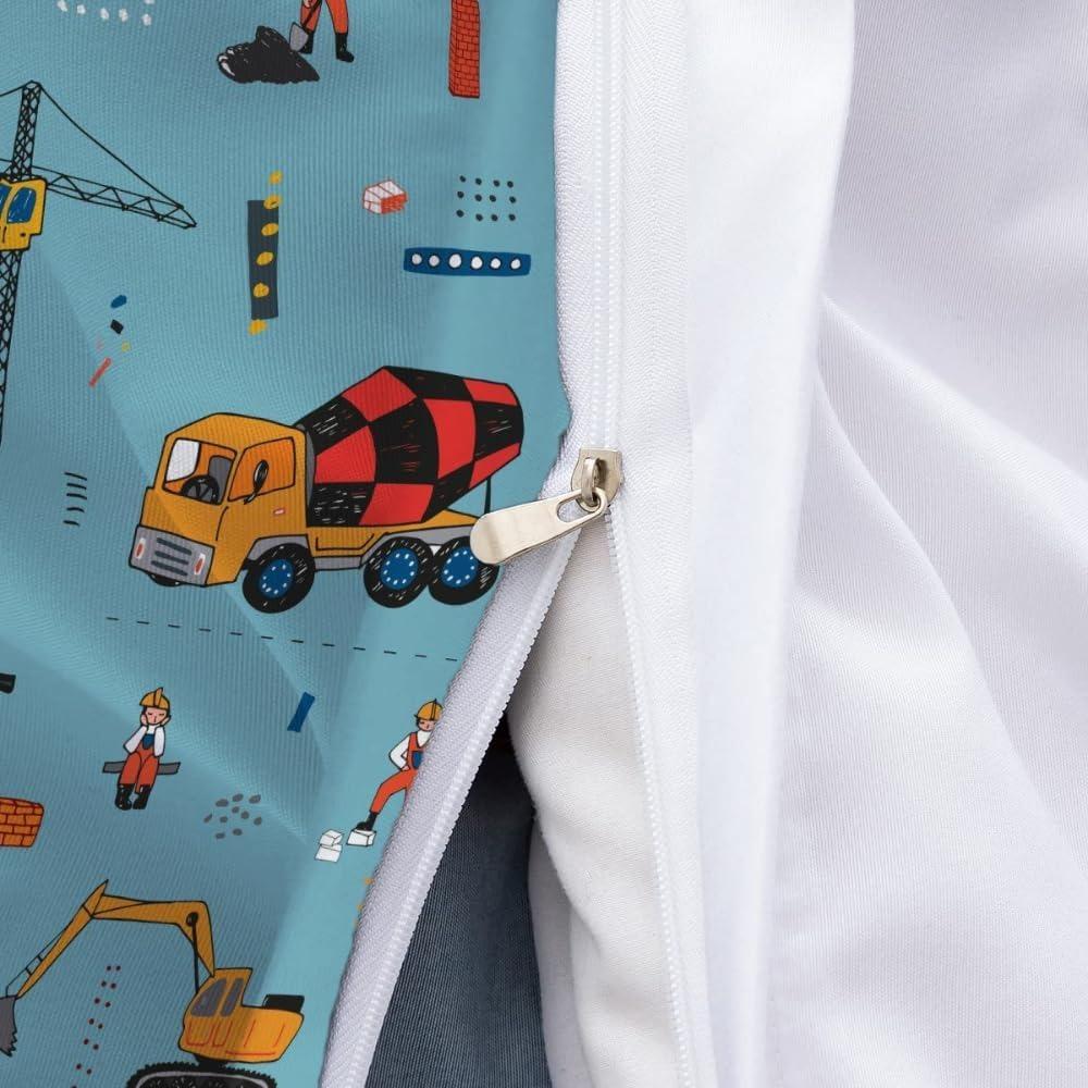 3D printed high-quality cartoon car duvet cover set, children's and adult bed cover set, 3-piece set with zipper car microfiber