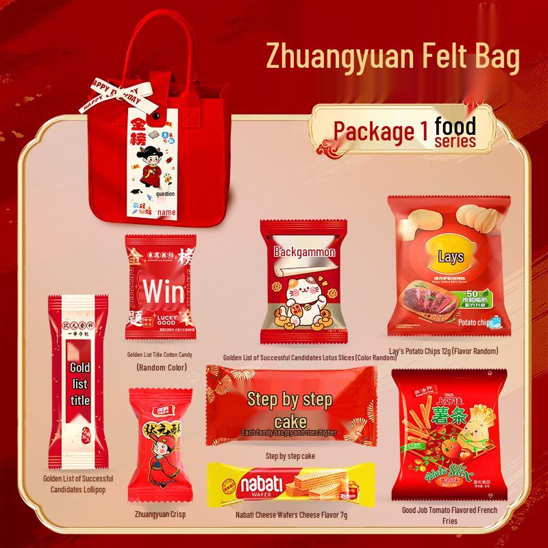 Inspirational 100-Day Pledge Felt Bags for High School & College Exam Success - Go for It! Top Scholar Felt Bag
