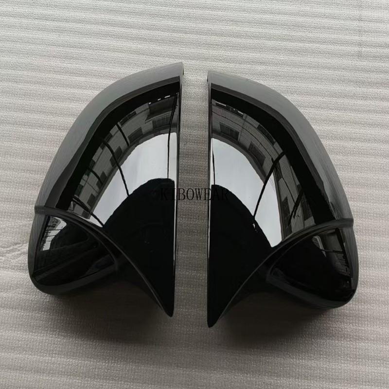2PC Bat Style Add-on Side Mirror Covers For VW Golf GTI MK8 VIII 8 GTD GTE R 2024 2025 Sticker Horn Shape Auto