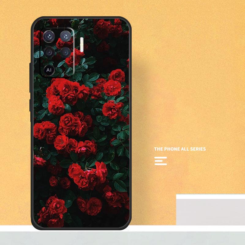 Flower Red Rose Case For Oppo A40 A60 A80 A78 A98 A58 A38 A18 A54 A74 A94 A96 A76 A16 A15 A17 A57 A5 A6 Pro