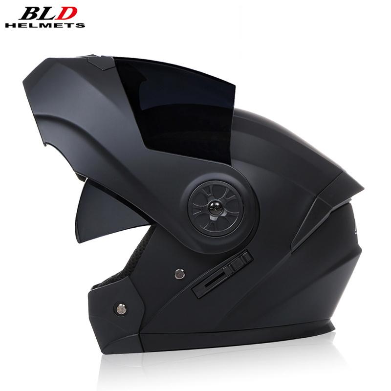 BLD Men Women Fashion Dual Lens Helmets Motocross Racing Modular Flip Up Casco Moto Personalised Motorcycle Full Face Helmet