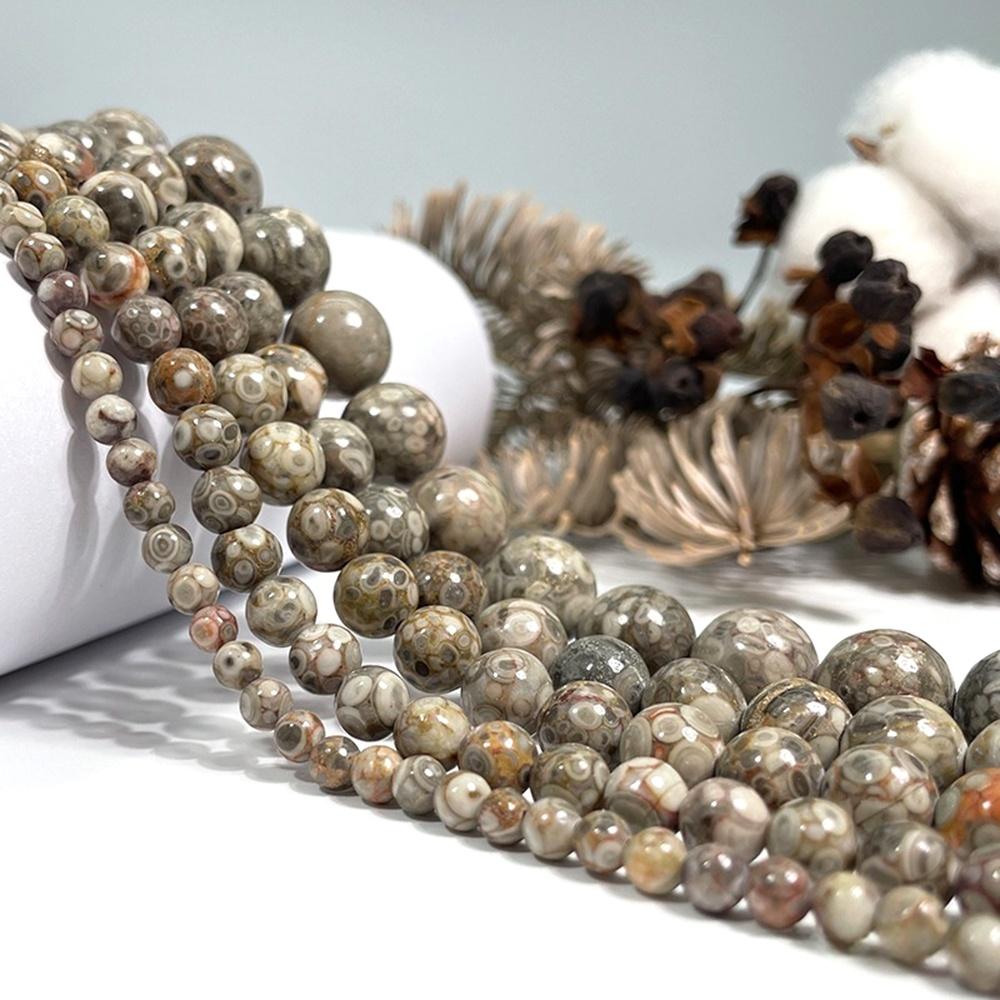 Maifan Jades  Natural Stone Round Beads 15"Strand Smooth Loose Spacer Beads 4/6/8/10/12mm for Jewelry Making DIY Bracelets Charms Accessories